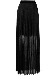 black stretch-design voile lurex detailing high waist fully pleated straight hem floor-length Chic Evening Maxi Skirt With Accordion Pleats, Flowy Accordion Pleated Maxi Skirt For Party, Evening Long Skirt With Accordion Pleats, Pleated Maxi Skirt For Gala, Pleated Maxi Skirt For Evening, Evening Maxi Length Pleated Skirt, Pleated Full Length Maxi Skirt For Party, Party Pleated Maxi Skirt, Elegant Full-length Pleated Skirt For Party