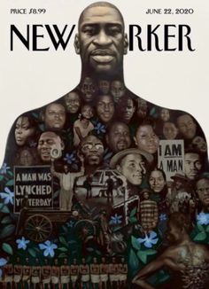 the cover of new yorker magazine with an image of a man surrounded by many people