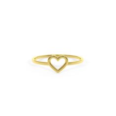 This ring can be made in different geometric shapes : Heart, Circle, Star, Rhombus, Triangle, Rectangle, Square, Trefoil, Crescent, and Arrow. Please specify when placing your order !! Simplicity makes Beauty !! This Elegant open love heart ring is handmade in delicate 14k or 18k yellow, rose, or white solid gold. Comfortable for everyday wear. It can be worn individually or with two or more stackable to create a unique look! Perfect gift for any occasion. If you like this but want it slightly a Yellow Gold Open Heart Ring For Valentine's Day, 14k Gold Open Heart Ring For Valentine's Day, 14k Gold Open Heart Ring With Heart Charm, Yellow Gold Open Heart Ring With Heart Charm, Dainty Open Heart Ring For Valentine's Day, Dainty Open Heart Ring For Anniversary, Heart-shaped Yellow Gold Midi Rings For Valentine's Day, Yellow Gold Heart Midi Rings For Valentine's Day, Minimalist Yellow Gold Open Heart Ring