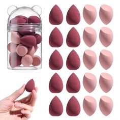 PRICES MAY VARY. Latex Free and Vegan Makeup Sponge - For Powder, Cream or Liquid Application Adopting non-latex & non-allergic material,Dip powder products, such as foundation, loose powder etc., in which case directly stain and then flutter on your face when use the makeup sponges dry. Cute Pink Color-Beautiful makeup sponges, you will love this 20 Mini Makeup Sponges. Easy carry Package-Unique Sponge bottle ,easy to storage. Wet and dry use, blending sponge turns bigger when wet, dab it evenl Face Blender, Makeup Blender Sponge, Mini Blender, Makeup Blender, Makeup Gift Sets, Uk Products, Mini Makeup, Vegan Makeup, Makeup Brush Holders