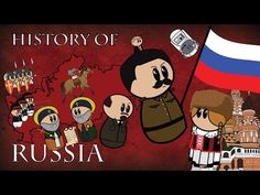 the history of russian people and their country's flag is shown in this cartoon