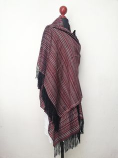 "Beautiful Mexican rebozo grecado, extra long, for cold season, with an original design. Our shawls are made with threads that are exquisitely combined with different techniques to create unique designs of high quality and soft textures that will make your shawl a unique piece Mexican textile art has centuries of history and creativity throughout the country. Mexico is recognized as one of the leading countries with a beautiful artistic production in the textile world, miraculous hands of talent Handwoven Folk Shawl One Size, Folk Style Handwoven Shawl, Traditional Red Shawl Poncho, Traditional One-size Pashmina Shawl, Pashmina Shawl With Traditional Patterns For Winter, Handmade Folk Shawl For Winter, Traditional Woven Shawl Poncho, Traditional One Size Wraps Scarf, Traditional Red Shawl