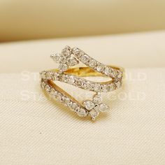 18kt Diamond gold handmade ring jewelry from India. Weight- 3.08 grams approx, Diamond wt - 0.68 ct Metal- Real Gold, Metal purity- 18 Karat. Ring Size - 5.5 US.  Width- 1.3 centimeter approx. Condition- excellent brand new Brand- StarLikesGoldIndia Please feel free to ask if you have any query.                            . Return and cancellation-  a 20% restocking fees will be deducted for cancellation or returns Conditions of return Buyer is responsible for return shipping costs Buyer is resp Handmade Gold Ring, Natural Diamond Ring, Diamond Gold, Ring Jewelry, Real Gold, Handmade Ring, Ring Verlobung, Wedding Rings Engagement, Halloween Shopping