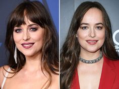 Short Bangs Big Forehead, Up Style With Bangs, Best Woman Hairstyles, Celebrity Fringes Hairstyles, Bangs Long Forehead, Bangs With Long Hair Hairstyles, Big Fringe Hairstyles, Fringe Hairstyles Women, Dakota Johnson Bangs Fringes