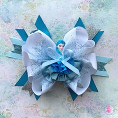 Disney Hair Bows, Cute Hair Clip, Layered Bow, Dinosaur Fabric, Disney Hair, Resin Glitter, Princess Inspired, Princess Elsa, Frozen Disney