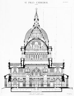 an architectural drawing of the st paul's cathedral