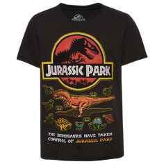 Watch your boys sport their love for dinos with the Jurassic Park Culture T-Shirt. Crafted with a super-soft cotton jersey, this T-shirt keeps your boys feeling comfy and relaxed all day. Level up your boys' casual rotation with the Jurassic Park Culture T-Shirt. Regular fit gives a relaxed feel. 100% cotton jersey. Imported. Jurassic Park Jurassic Park Culture T-Shirt - Boys' Grade School - Black. Grade School, Boys Casual, Top Graphic Tees, Jurassic Park, School Outfits, Aesthetic Clothes, Graphic Tees, Top Outfits, T Shirt