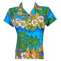 "Alvish Hawaiian Shirts for Women with Scenic Beach and Flower Print - Alvish casual button down hawaiian Women's shirts are soft, bright & light Weight made from 100% polyester - Women beach shirts are made to be relaxed fit with short sleeves and spread camp collar - Matching print is also available for men, boys, girls and couple - Beach shirts for women are perfectly designed for tourist vacation at beach, island, cruise, camp, pool, beach wedding, tropical or summer holiday - With Alvish wo Beach Wedding Tropical, Hawaiian Woman, Wedding Tropical, Hawaiian Shirt Women, Ugly Christmas Shirts, Tunic Tops Casual, Tropical Shirts, Fits With Shorts, Beach Tops