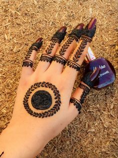 a henna tattoo on someone's hand