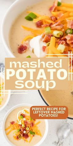 the cover of mashed potato soup is shown