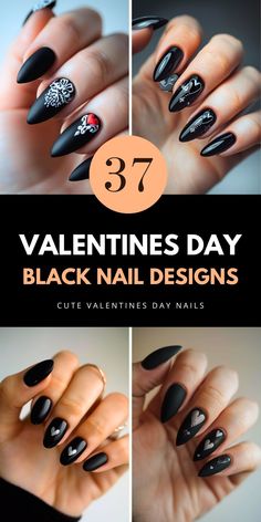 Dive into a collection of over 37 black Valentine's Day nail designs, featuring matte, acrylic, and cute styles. Ideal for short, almond, square, and short square nails. Save this pin to your 'Nail Inspiration' board and check out our article for more. Red And Black Valentines Day Nails, Valentines Day Nails Black, Short Almond, Short Square Nails, Black Nail Designs, Square Nails, Black Nails, Art Board