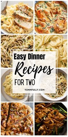 easy dinner recipes for two with text overlay