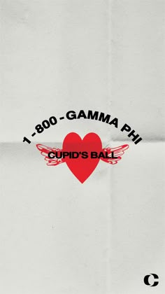 a piece of paper with the words cupid's ball on it