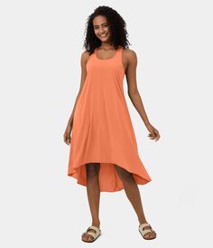 Cheap Midi-length V-neck Dress For Beach, Cheap Asymmetrical Hem Beach Dress, Cheap Sleeveless Dress With Pockets For Vacation, Affordable Asymmetrical Hem Vacation Dresses, High Low Midi Dress, Flowy Midi Dress, Golf Dresses, Athletic Dress, Racerback Dress