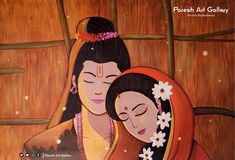 a painting of two women embracing each other