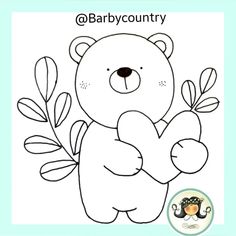 a teddy bear holding a plant with the words babycountry on it