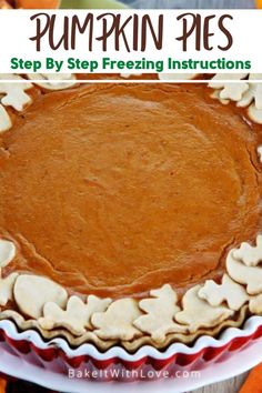 a pumpkin pie is shown with the title above it