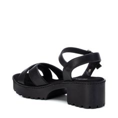 These 1.96 in high sandals are the perfect blend of casual and comfort. Trend design that goes well with every outfit. Strap with metallic buckle closure. Durable non-slip rubber sole. These stylish shoes are the perfect blend of fashion and function. Manufactured with the highest quality materials, they are built to last. The comfort level of these shoes is unmatched, providing all-day support for your feet. Trendy Slingback Sandals With Heel Strap And Round Toe, Trendy Black Synthetic Slingback Sandals, Trendy Black Slingback Sandals With Buckle Closure, Synthetic Platform Slingback Sandals With Round Toe, Platform Open Toe Synthetic Sandals, Open Toe Platform Synthetic Sandals, Open Toe Platform Sandals In Synthetic, Open Toe Synthetic Platform Sandals, Trendy Slingback Sandals With Buckle And Round Toe