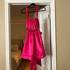 New With Tags, Was Gifted This And It Doesn’t Fit, So Selling! Never Worn. Cute Hot Pink Mini Dress, With A Ruched Bust. Spring Satin Dress For Dress-up Occasions, Summer Satin Dress For Dress-up Occasions, Angora Sweater Dress, Plaid Tunic Dress, Hot Pink Mini Dress, Tie Dye Mini Dress, High Neck Mini Dress, Mini Tube Dress, Pink Mini Dress