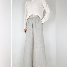 Nwt, Size Small, Grey The Cove Wide Leg Cotton Pants Are A Dream Pair Of Warm Weather Bottoms! The Subtle Texture And Lightweight Feel Make Them Versatile And Ready For Both Summer And Fall! Featuring An Elastic Waistband, Cotton Fabric, Wide Leg Fit, True To Size Fit, Pocket, Linen Grey Fabric And A Lightweight Feel. Style These Wide Leg Bottoms As A Set With The Matching Cove Cotton Top! Details & Sizing Elastic Waistband Cotton Fabric Wide Leg Pockets Linen Grey Color Fits True To Size Gabrie Chic Gray Cotton Bottoms, Chic Gray Relaxed Fit Bottoms, Casual Full Length Neutral Bottoms, Fall Wide Leg Neutral Pants, Neutral Wide-leg Pants For Fall, Non-stretch Linen Pants For Fall, Fall Neutral Wide-leg Pants, Versatile Wide Leg Neutral Pants, Fall Neutral Wide-leg Bottoms