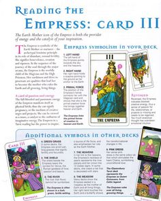 an advertisement for the tarot card deck, with instructions on how to use it