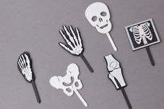 there are skeleton and bones on these picks