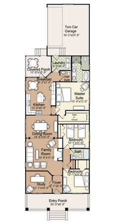 the floor plan for a two story house