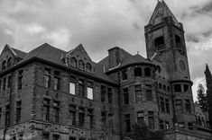 black and white photograph of an old building