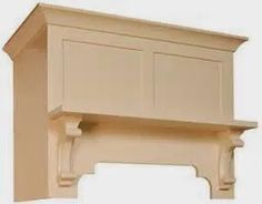 an image of a white fireplace mantel with cupboards on the top and bottom