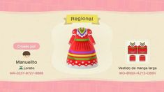 an animal crossing character is wearing a colorful dress