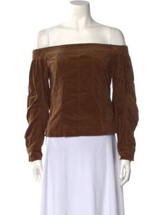 Christian Dada TopBrownLong Sleeve with Off-The-ShoulderConcealed Zip Closure at SideFit:Tops by Christian Dada typically fit true to size.Reconsign: Unfortunately, this brand is no longer eligible for consignment. Brown Off-shoulder Tops For Fall, Brown Off-shoulder Top For Spring, Sleeve Top, Off The Shoulder, Long Sleeve Tops, Top Outfits, Long Sleeve, Clothes For Women, Clothes