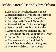 Medications Nursing, Help Lower Cholesterol, Healthy Breakfast Choices, What Causes High Cholesterol