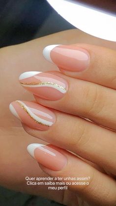 Kutek Disney, Unghie Sfumate, White Nail, Short Acrylic Nails Designs, Oval Nails, Elegant Nails