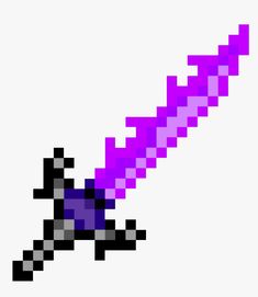 a pixellated image of a purple and black object