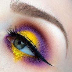 Burnt Orange Eyeshadow, Maquillage Goth, Eyeshadow Crease, Fantasy Make-up, Orange Eyeshadow, Yellow Eyeshadow, Neon Makeup