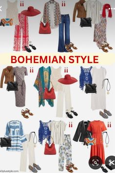 Bohemian Bliss: Essential Pieces for a Women's Boho Capsule Wardrobe Embrace your free-spirited style with our ultimate guide to a bohemian capsule wardrobe. Discover the key pieces that define the boho aesthetic, from flowing maxi dresses and patterned kimonos to fringed accessories and earthy-toned boots. This curated collection ensures you stay effortlessly chic and true to your unique personality. Perfect for creating versatile, laid-back outfits that capture the essence of bohemian fashion and keep your wardrobe both functional and fabulous. #BohemianStyle #BohoWardrobe #CapsuleWardrobe #FreeSpiritedFashion #BohoChic #EffortlessStyle #VintageVibes #EarthyFashion #BohoEssentials #WardrobeInspiration Over 40 Boho Style, Sophisticated Bohemian Style, Boho Basics Wardrobe, Boho Style Outfits Over 40, Boheme Chic Outfit, Bohemian Work Outfit, Boho Fashion Over 50, Punk Wardrobe, Bohemian Outfit Ideas