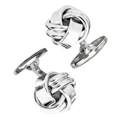 A Simple Knot for the Non-Boy Scout Or for the boy scout – if he’s a particularly stylish boy scout! These sterling silver cufflinks are crafted in the classic cufflink knot design and transition perf Wedding Garments, Knot Cufflinks, Elegant Men Style, Stylish Boy, Think Too Much, Best Beard Styles, Studs Men, Knot Design, Boy Scout