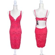 "Fabulous Red Beaded Open Back Bodycon Dress by Marciano  ▪️Size: Small, suggested for Small or S/M ▪️Measurements: (Note: dress is very stretchy!)  Pit to Pit: 13\" (bust can accommodate larger sizes) Waist: 11\" ▪️This is a WOW dress!! Marciano makes fabulous quality clothing, this is NOT cheap material or a cheaply made club dress.  ▪️\"Bra\" top. The bust of dress has underwire and clasps in the back as a bra would.  ▪️Low Open Back (Super Hot!) ▪️Dress is made of a stretch lace, really will show off your figure and form to your curves.  ▪️Dress is lined, making you feel comfortable and confident ▪️Adjustable Straps ▪️Front of Dress is covered in beads & sequins ▪️Great preloved condition. A few loose beads, but all beads are intact. No major flaws to note. Very minimal wear.  🫧Follow Club Dress, Dress Bra, Red Bead, Hot Dress, Bra Top, Stretch Lace, Club Dresses, Loose Beads, Bra Tops