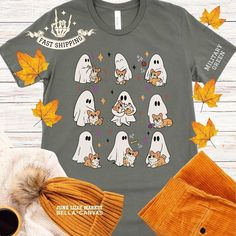 Fall Dog Shirt,Halloween Dog Shirt,Corgi T-Shirts,Dog Dad Shirt,Dog Mom Shirt,Halloween Gift,Dog Halloween Shirts,Dog Halloween Owner Shirts Trick Or Treater, Welsh Corgi