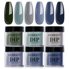 PRICES MAY VARY. 🎊【Perfect Dip Powder Set】With this premium dip powder set covering 6 different tones(slate&indigo&cornflower blue, turquoise&army green, gray, 10g/box), your nails would look brilliant shine finish, lightweight, and more attractive. The set will meet your needs on all occasions(daily routine life, party, travel, etc) all year round. ⏱【Superior Quality & Long Lasting】AZUREBEAUTY dip powder nail kit is long-lasting and anti-chipping, anti-peel off. The color is full and natural-l Azurebeauty Dip Powder, Salon Gifts, Manicure Kit