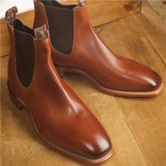 R.M. Williams Boots in Burnished Cognac Western Style Brown Chelsea Boots With Goodyear Welt, Western Brown Goodyear Welted Chelsea Boots, Brown Goodyear Welted Western Chelsea Boots, Western Style Brown Goodyear Welted Chelsea Boots, Brown Ankle Chelsea Boots For Formal Occasions, Brown Ankle Chelsea Boots For Formal Wear, Formal Oiled Leather Boots For Fall, Brown Oiled Leather Chelsea Ankle Boots, Brown Oiled Leather Chelsea Boots