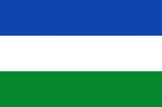 the flag of the country of sierra is shown in blue, green and white colors