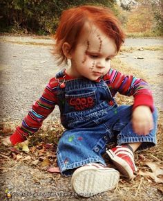 chucky costume Baby Chucky Costume, Toddler Chucky Costume, Chucky Costume For Kids, Chucky Halloween Costume, Toddler Boy Halloween Costumes, Chucky Halloween, Chucky Costume, Pregnant Halloween Costumes