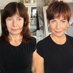 OMG-Worthy Transformations - Behindthechair.com Hair Stylist Tips, Ricky Gervais, Haircut For Older Women, Older Women Hairstyles, Pixie Cuts, Hair Transformation, Short Hair Cuts For Women, Short Cuts, Great Hair