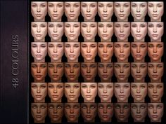 an image of multiple faces with different hair colors and makeup looks for each individual to choose from