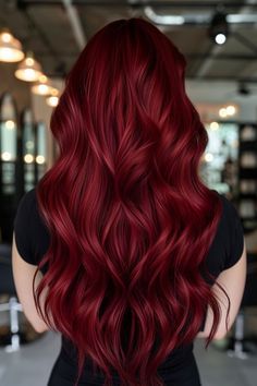 It's a deep burgundy shade with undertones that range from bright fiery red to cool, almost purple tones. It's different from bright red hair, which is a more vivid and intense shade that often leans a bit warmer (and brighter). #cherryredhair #redhairgoals #hairinspo #redhairdontcare #vibrantlocks #boldhaircolor #cherrybomb #hairtrends #redheadbeauty #fieryhair Hair Styles For Black Men, Unique Hair Styles, Fall Red Hair, Deep Auburn, Facts About Life, Black Women Hair Color, Red Hair Trends, Hair Science