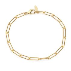 Large Link Chain Bracelet - Sterling Silver & 18K Gold Face Chain, Everyday Bracelet, Half Moon Bay, Remind Yourself, Gold Bead Bracelets, Gold Bracelet Chain, Happy Face, Half Moon, Paper Clip