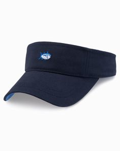 Navy Casual Solid Color Brimmed Visor, Casual Solid Brimmed Visor, Casual Uv Protection Adjustable Visor, Casual Adjustable Fit Visor With Uv Protection, Casual Visor With Uv Protection And Adjustable Fit, Casual Brimmed Visor In Solid Color, Casual Brimmed Visor For Outdoor Activities, Casual Sports Brimmed Visor, Casual Sports Visor With Brim