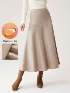 Cashmere-like Flared Maxi Skirt Wool Skirt Outfit, Maxi Skirt Winter, Flare Maxi Skirt, Midi Flare Skirt, Satin Midi Skirt, Half Skirt, Winter Skirt, Mermaid Skirt, Slip Skirt