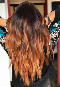 Fire Hair Color, Cinnamon Hair Colors, Cinnamon Hair, Red Ombre Hair, Fire Hair, Ginger Hair Color, Shoulder Hair, Ombre Hair Color, Red Hair Color